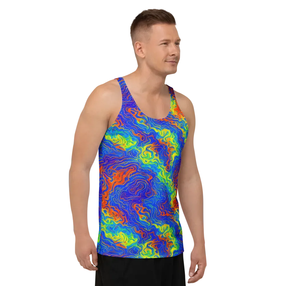 Blue Heatwave on Men's Tank Top — Right Front