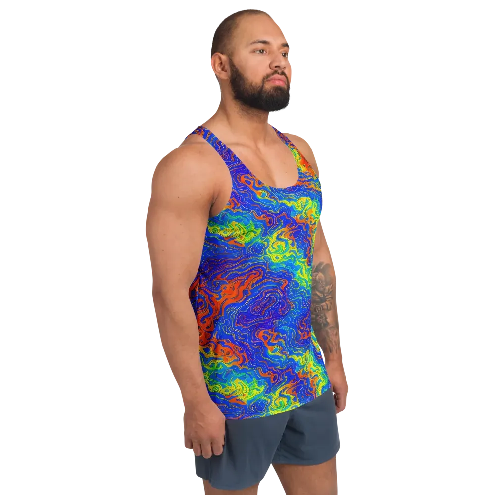 Blue Heatwave on Men's Tank Top — Right Front