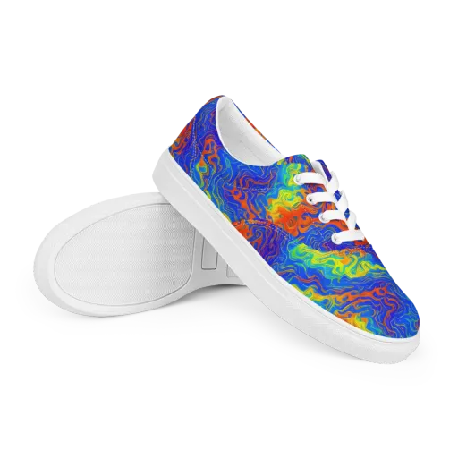 Blue Heatwave on a Men's Lace-Up Canvas Shoes