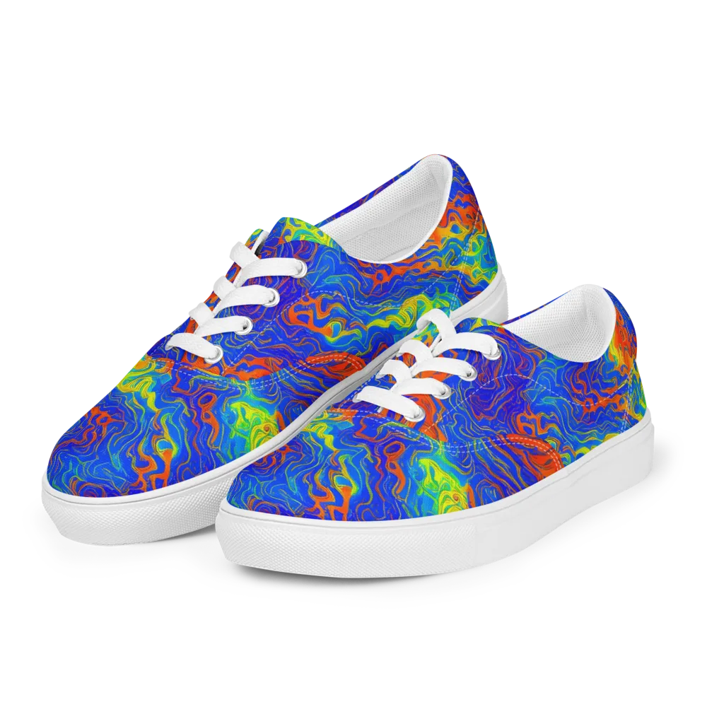 Blue Heatwave on Men's Lace-Up Canvas Shoes — Left Front