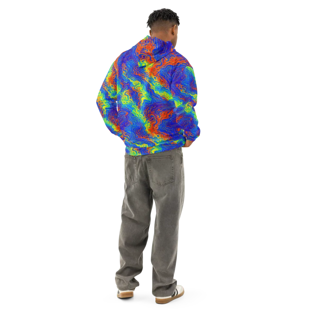 Blue Heatwave on Cotton Hoodie — Back