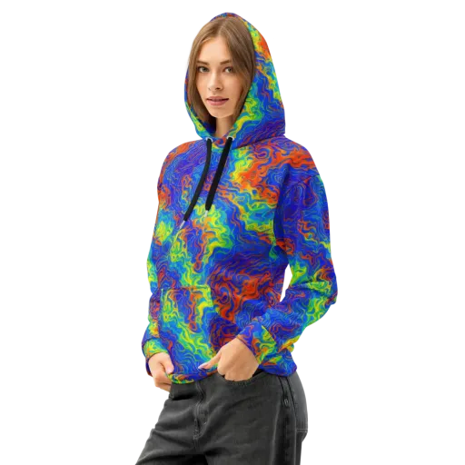 Blue Heatwave on a Cotton Hoodie