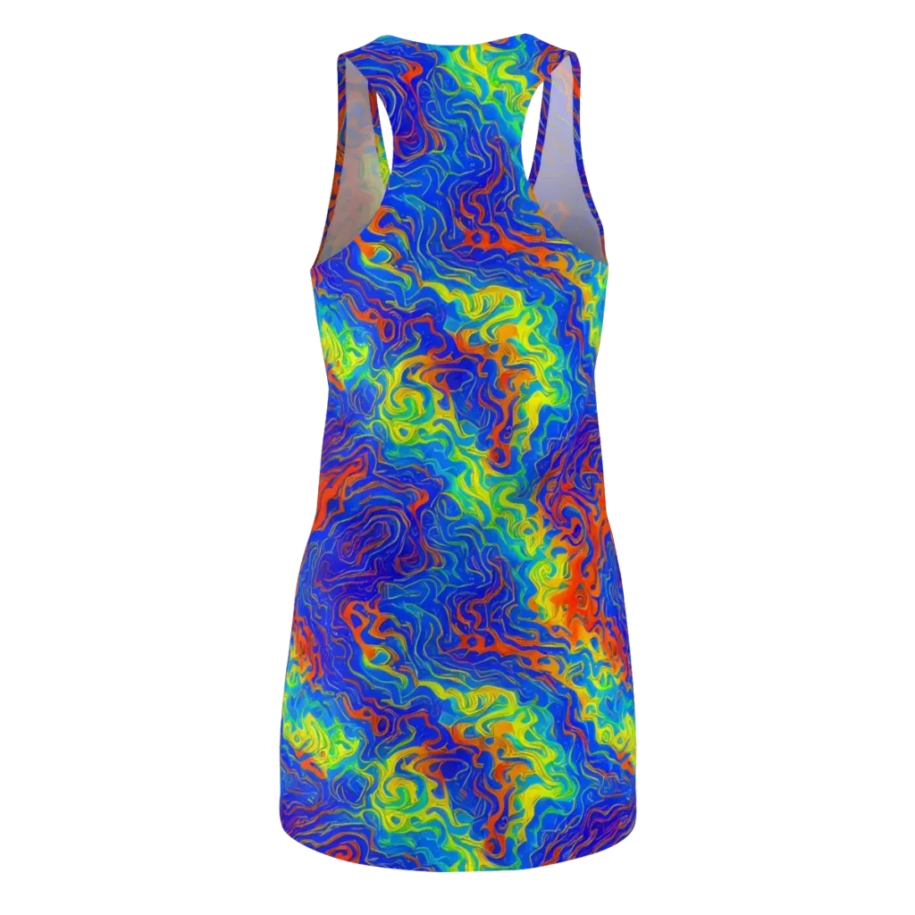 Blue Heatwave on Racerback Dress — Back