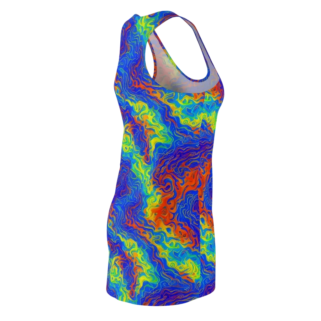 Blue Heatwave on Racerback Dress — Back Side