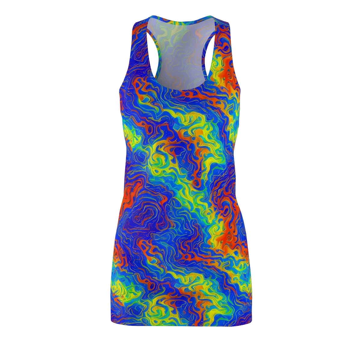 Blue Heatwave on Racerback Dress — Front