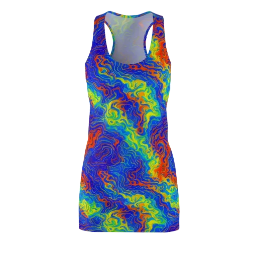 Blue Heatwave on a Racerback Dress