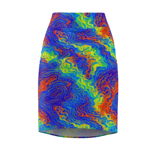 Blue Heatwave on a Pencil Skirt