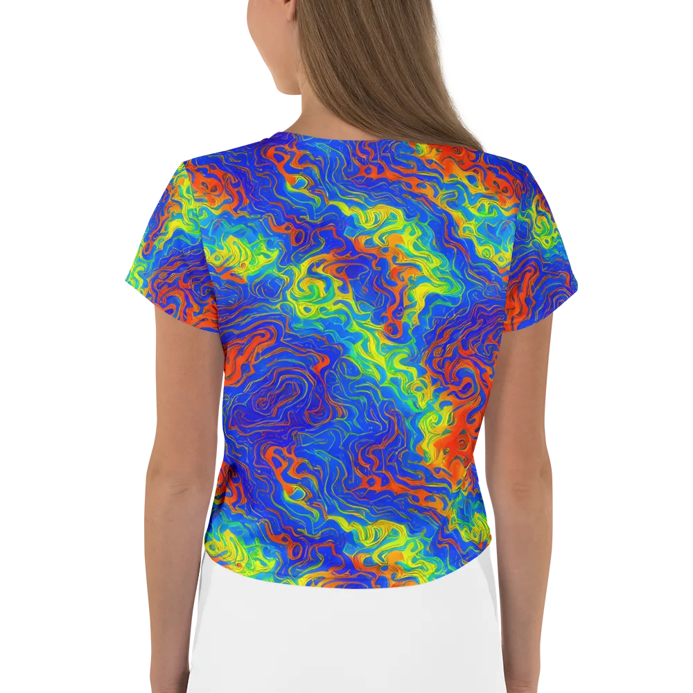 Blue Heatwave on Crop Tee — Back