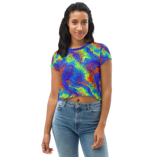 Blue Heatwave on a Crop Tee