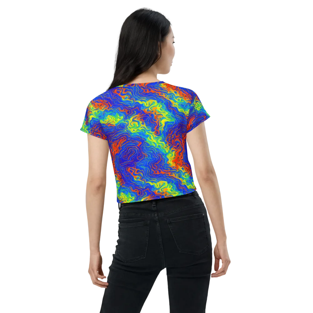 Blue Heatwave on Crop Tee — Back