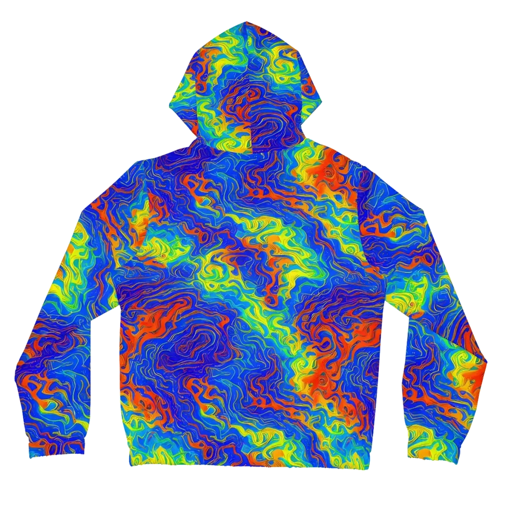 Blue Heatwave on Women's Full-Zip Hoodie — Back