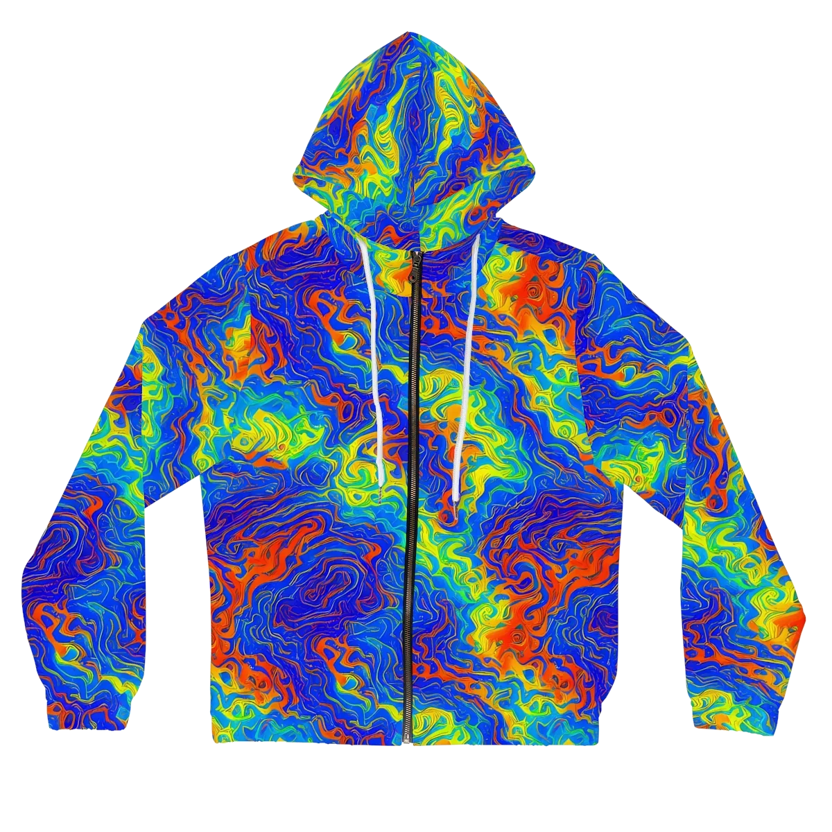 Blue Heatwave on Women's Full-Zip Hoodie — Front