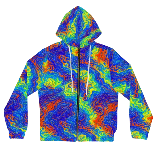 Blue Heatwave on a Women's Full-Zip Hoodie