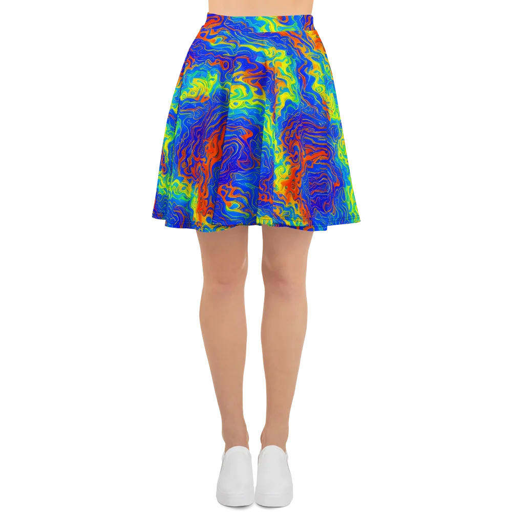 Blue Heatwave on Skater Skirt — Front