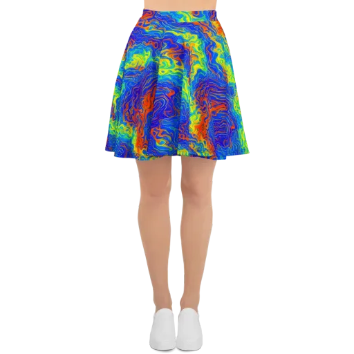 Blue Heatwave on a Skater Skirt