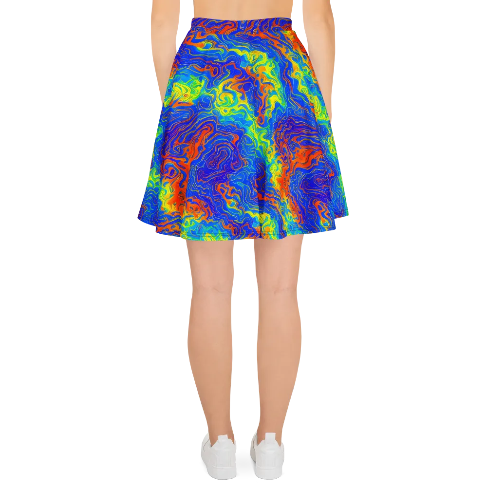 Blue Heatwave on Skater Skirt — Back