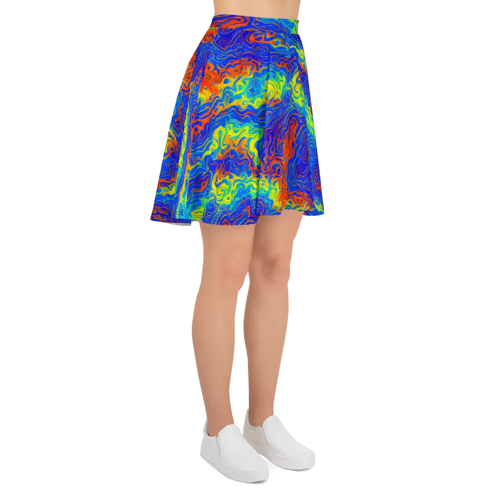 Blue Heatwave on Skater Skirt — Right