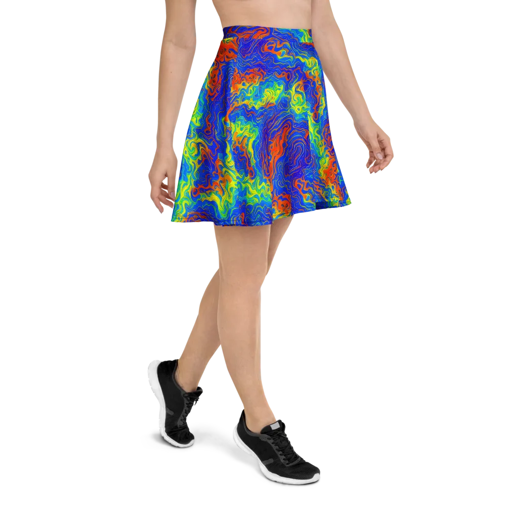 Blue Heatwave on Skater Skirt — Right