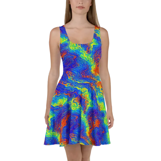 Blue Heatwave on a Skater Dress
