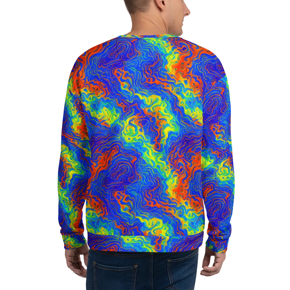 Blue Heatwave on Sweatshirt — Back