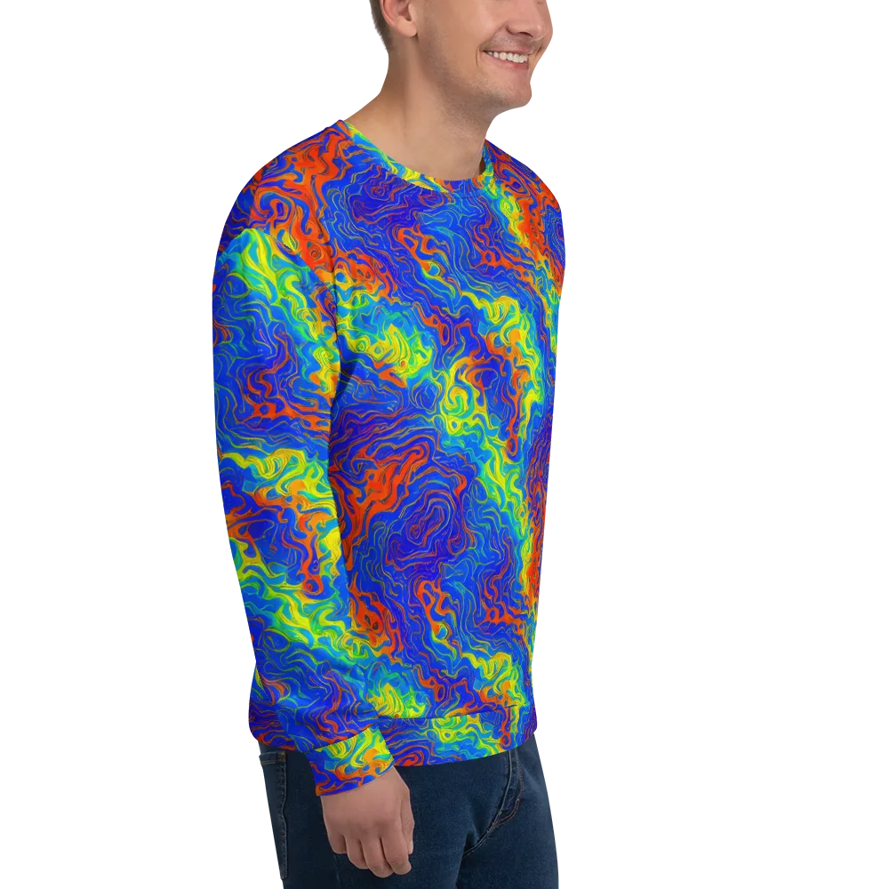 Blue Heatwave on Sweatshirt — Right Front