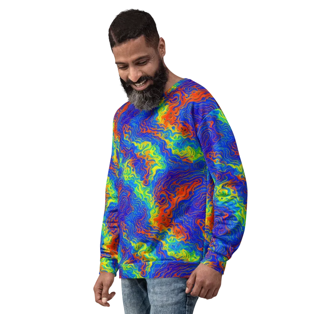 Blue Heatwave on Sweatshirt — Left Front