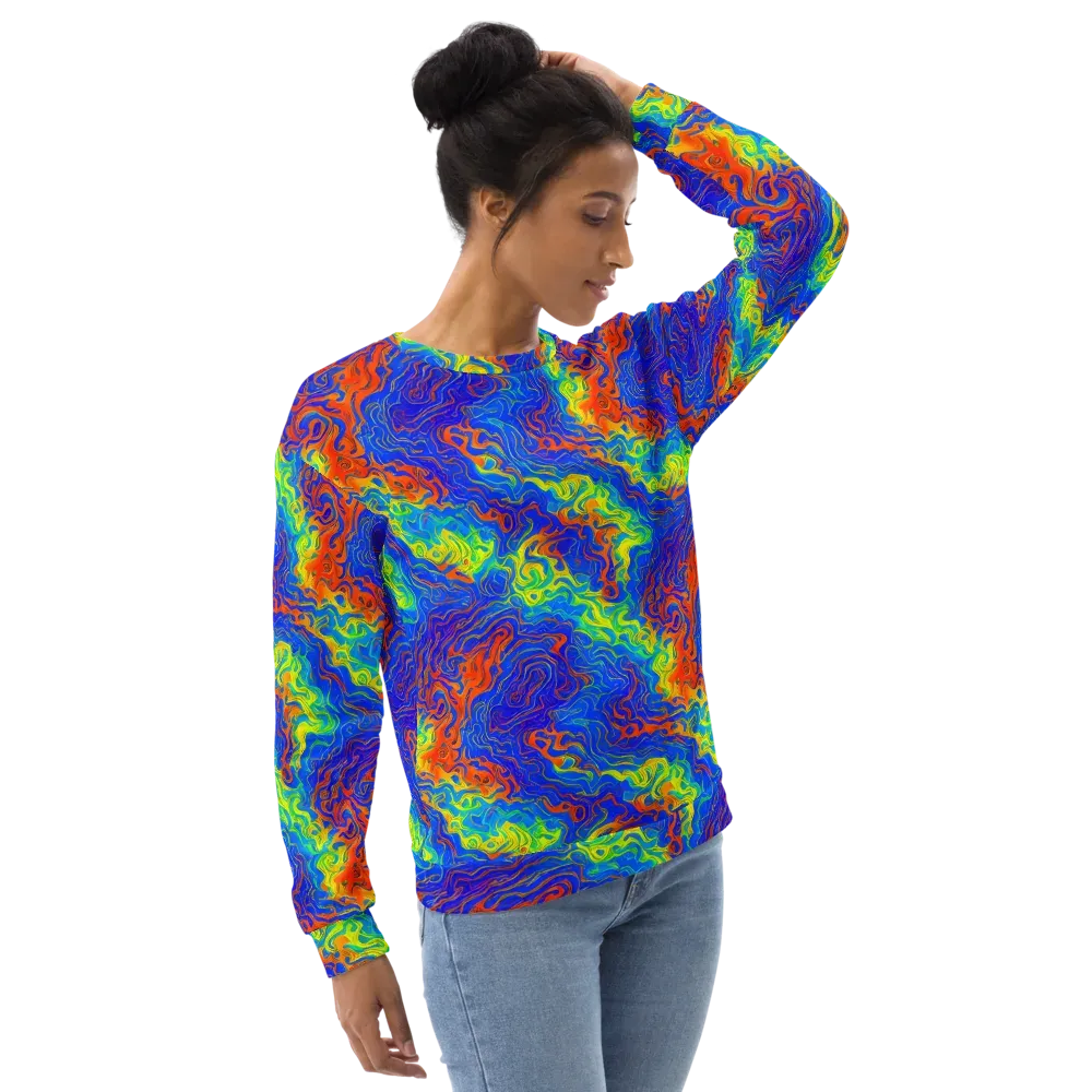 Blue Heatwave on Sweatshirt — Right Front