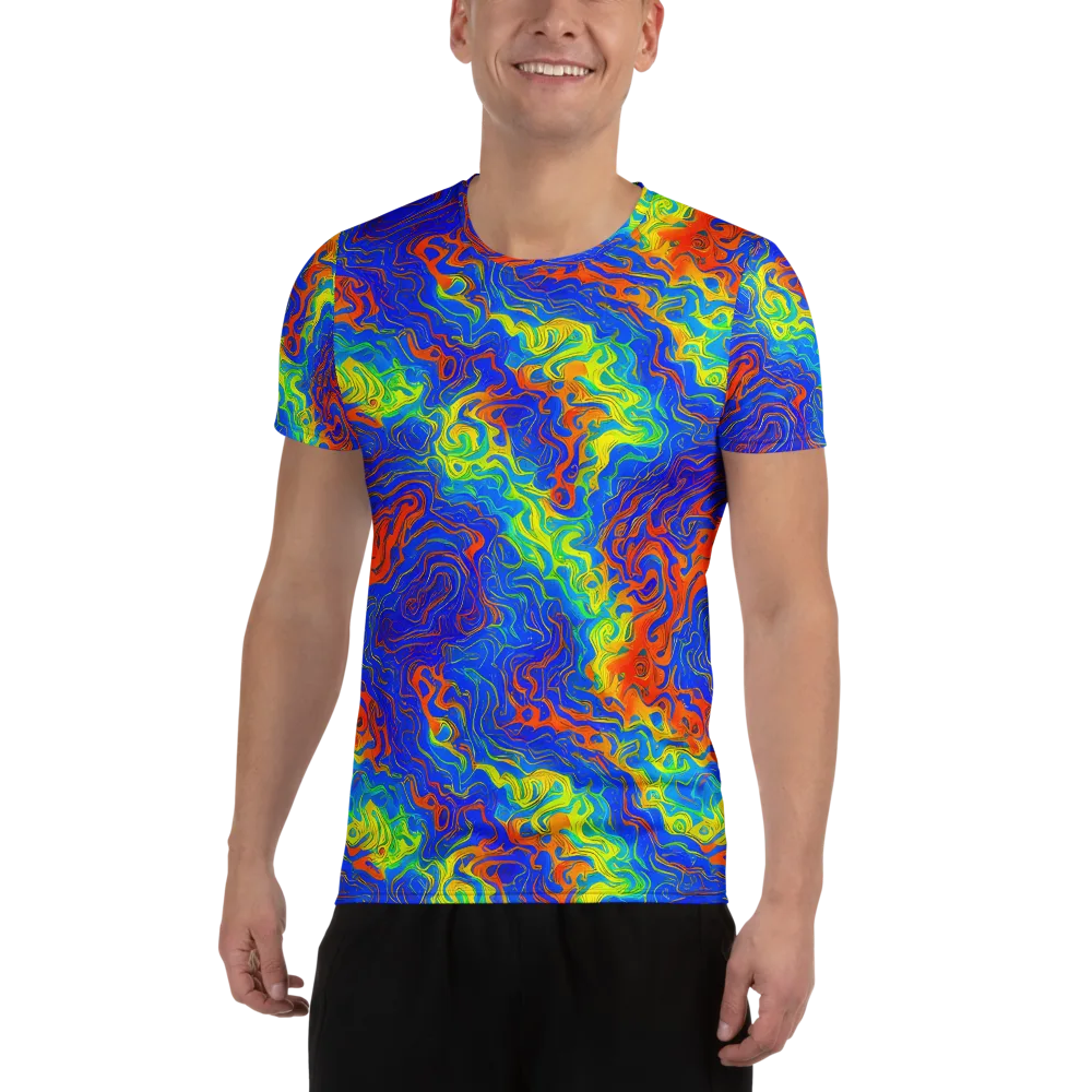 Blue Heatwave on Men's Athletic T-Shirt — Front