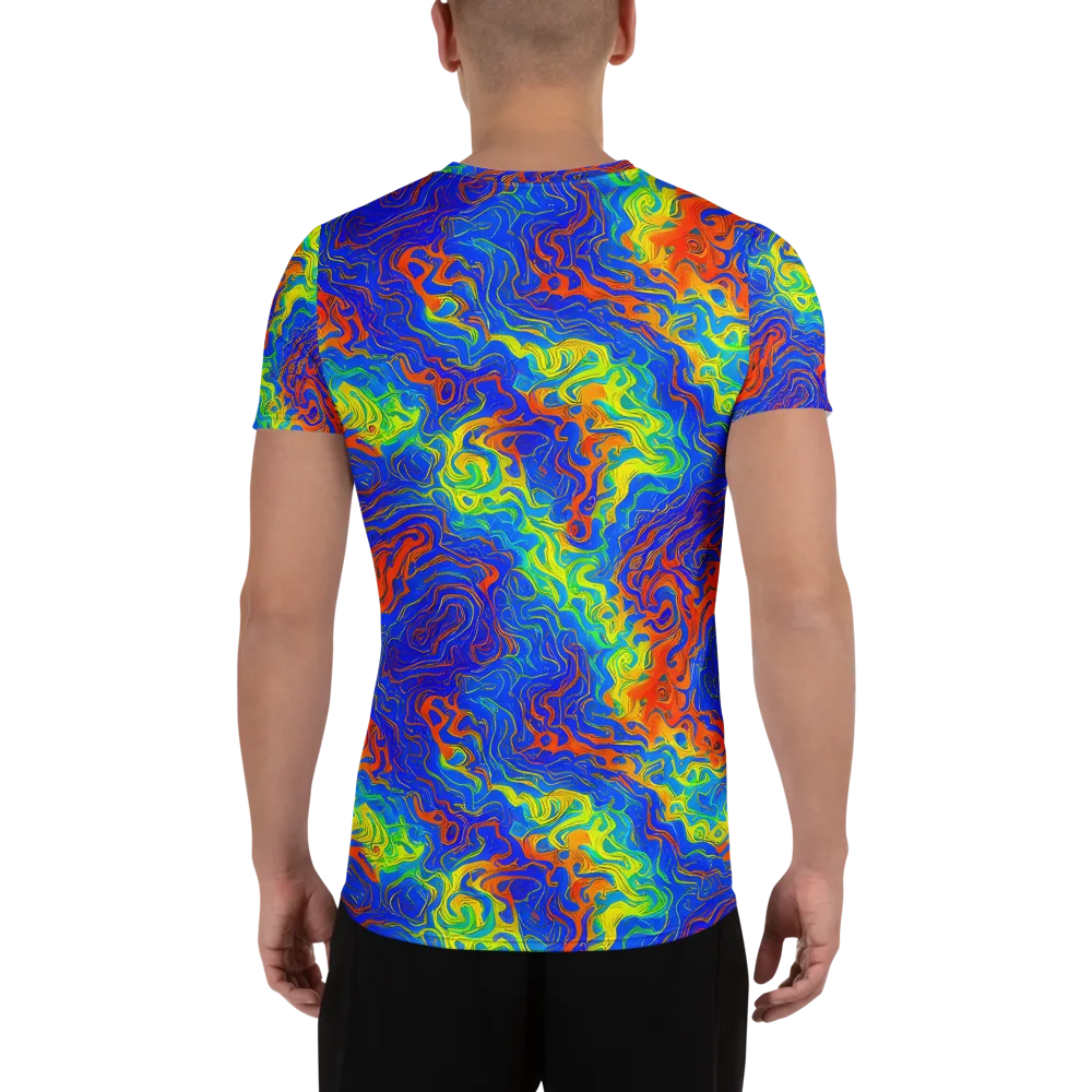 Blue Heatwave on Men's Athletic T-Shirt — Back