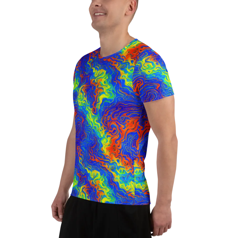 Blue Heatwave on Men's Athletic T-Shirt — Left