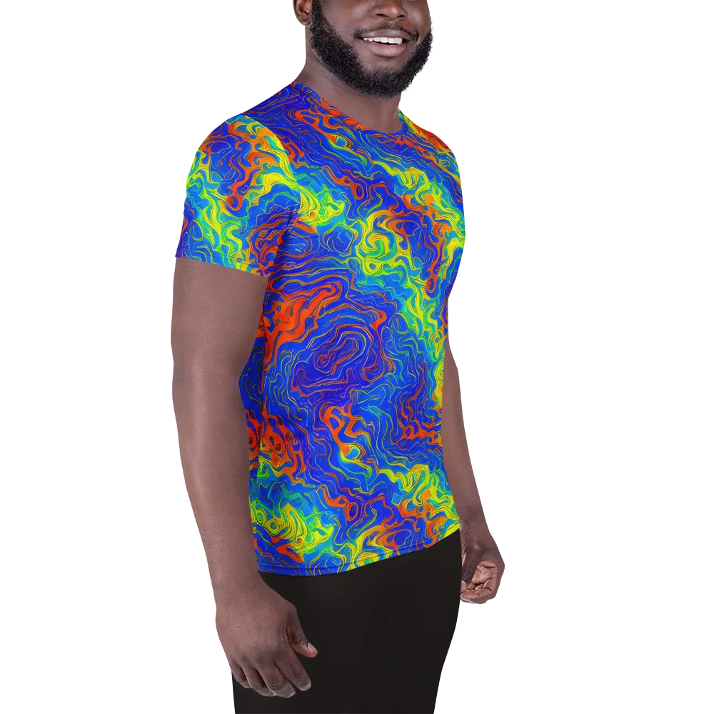 Blue Heatwave on Men's Athletic T-Shirt — Right
