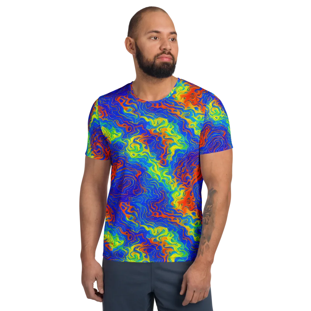 Blue Heatwave on Men's Athletic T-Shirt — Front