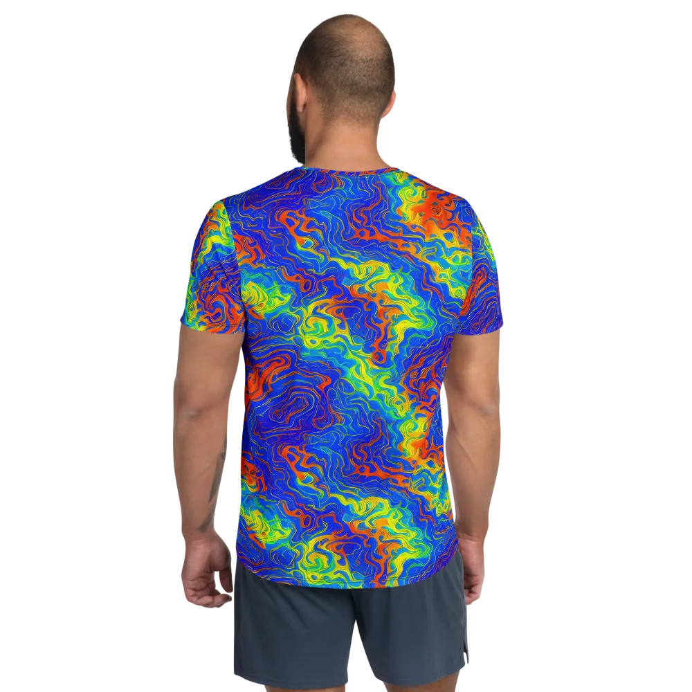Blue Heatwave on Men's Athletic T-Shirt — Back