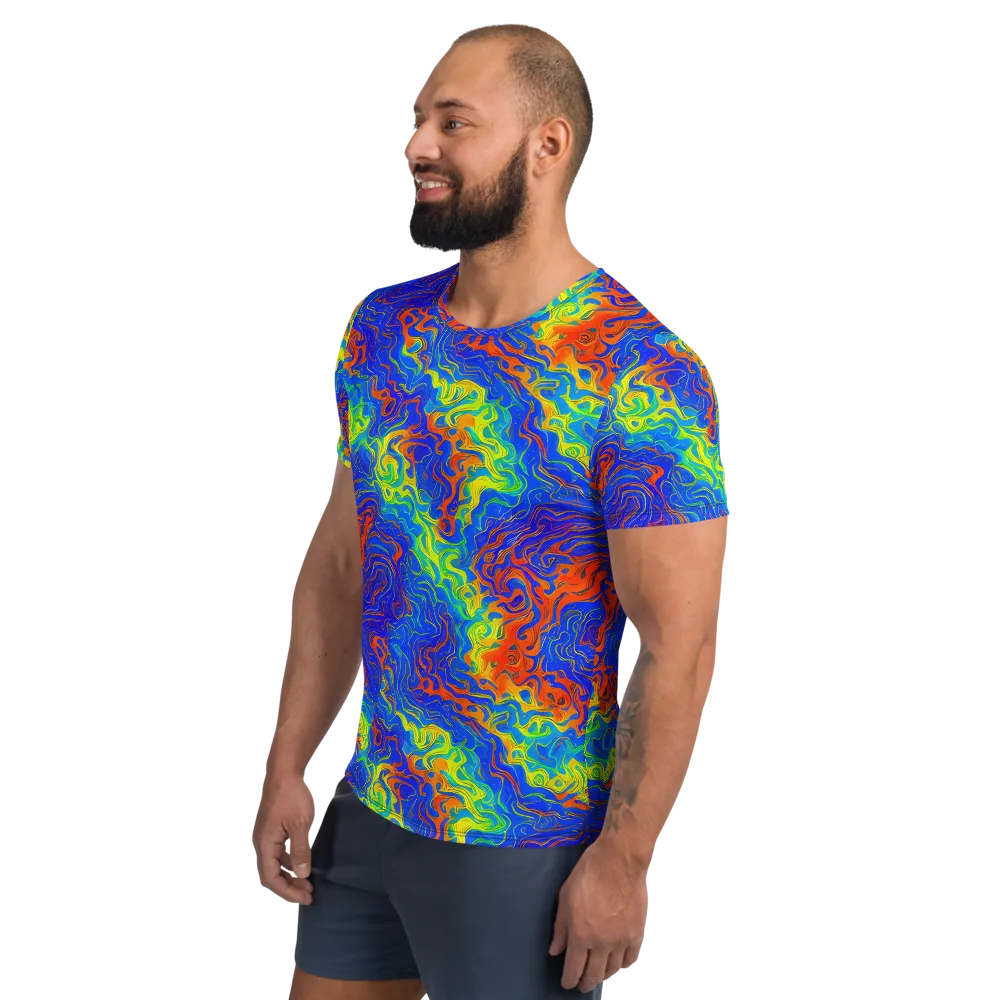 Blue Heatwave on Men's Athletic T-Shirt — Left