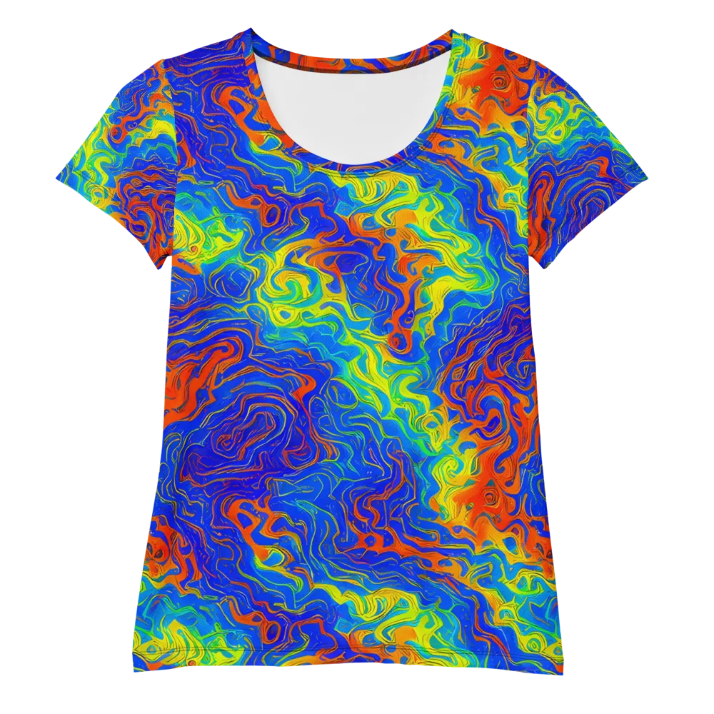 Blue Heatwave on Women's Athletic T-Shirt — Front