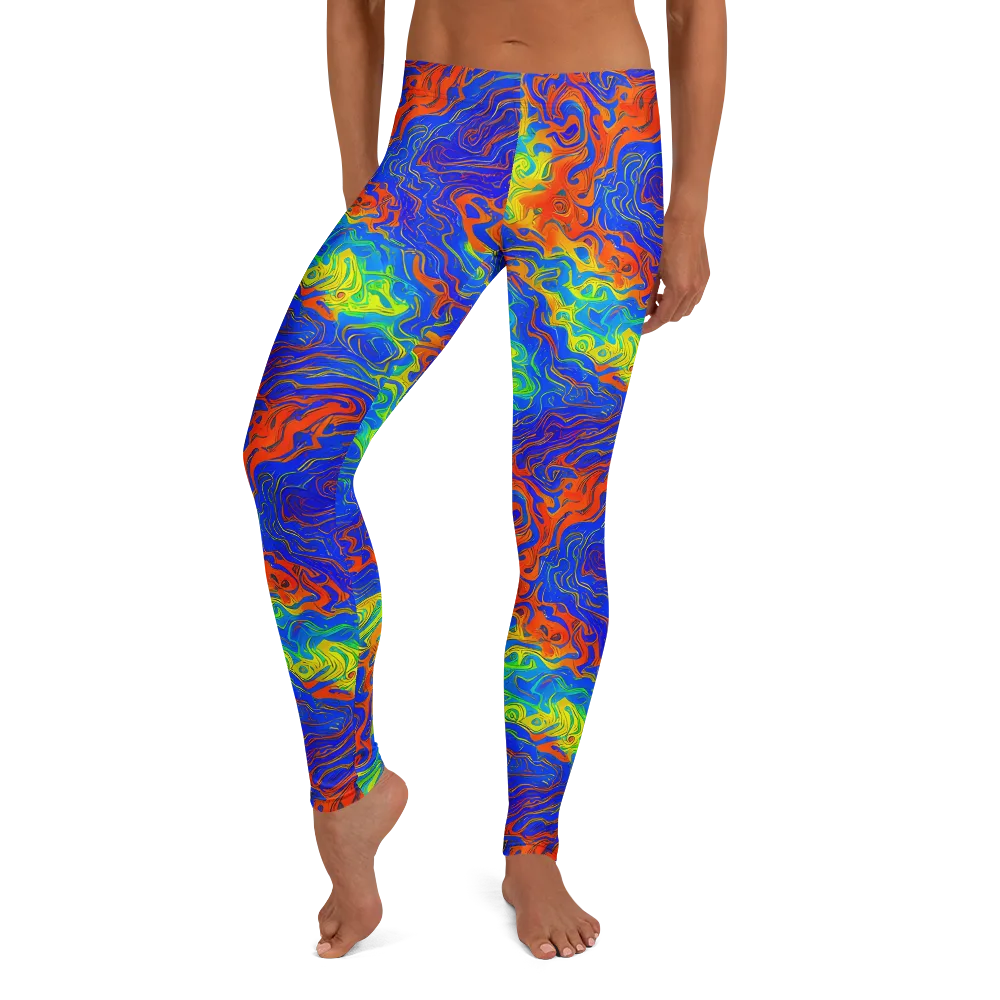 Blue Heatwave on Leggings — Front