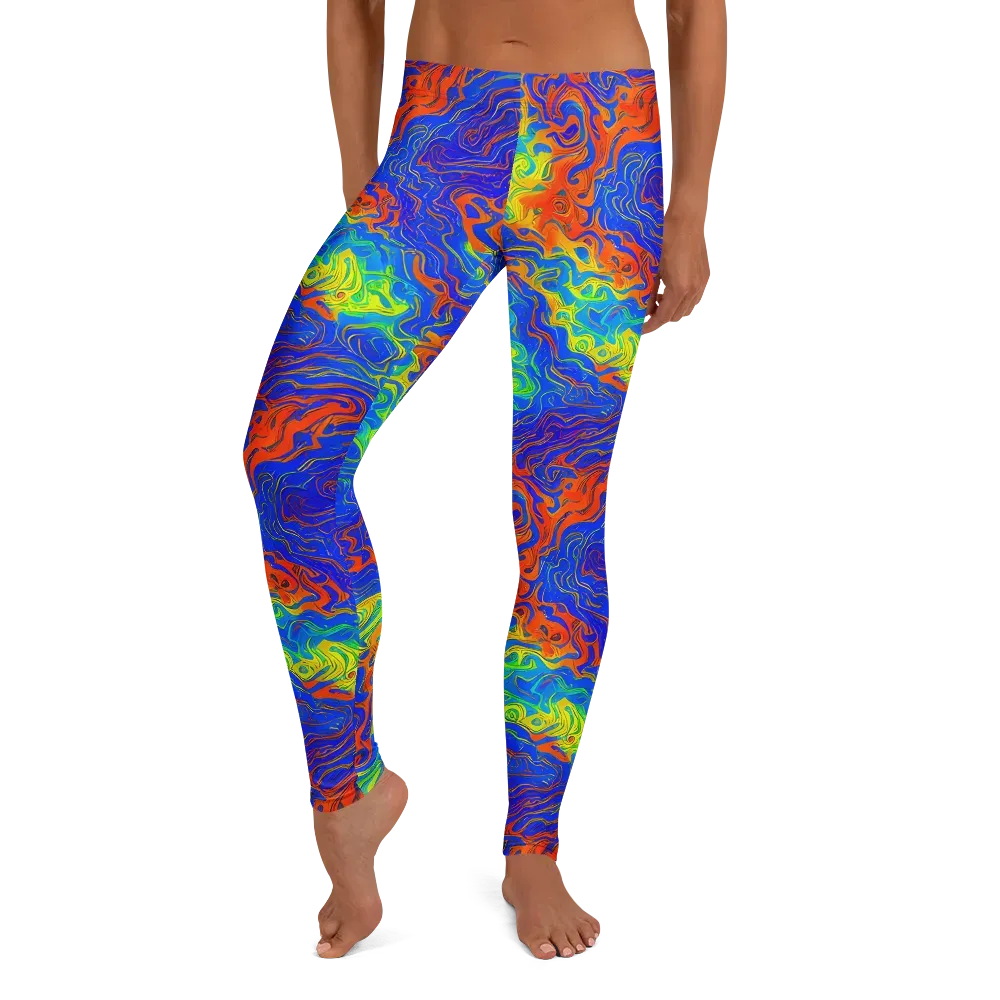 Blue Heatwave on Leggings — Front