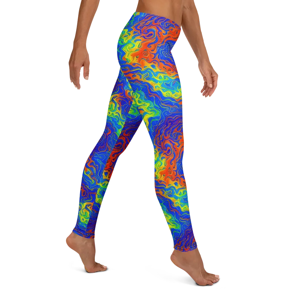 Blue Heatwave on Leggings — Right