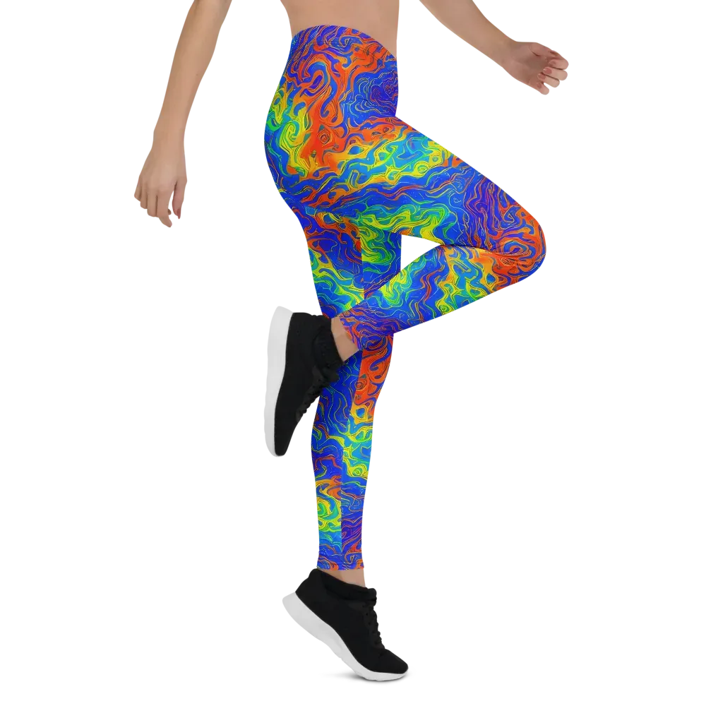 Blue Heatwave on Leggings — Right