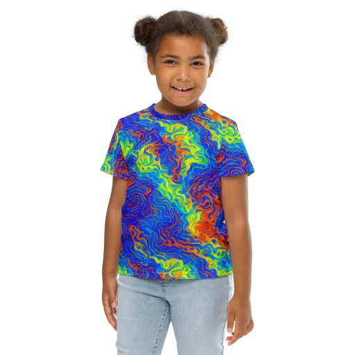 Blue Heatwave on a Kids Crew Neck T-Shirt