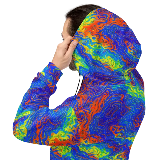 Blue Heatwave on a Hoodie