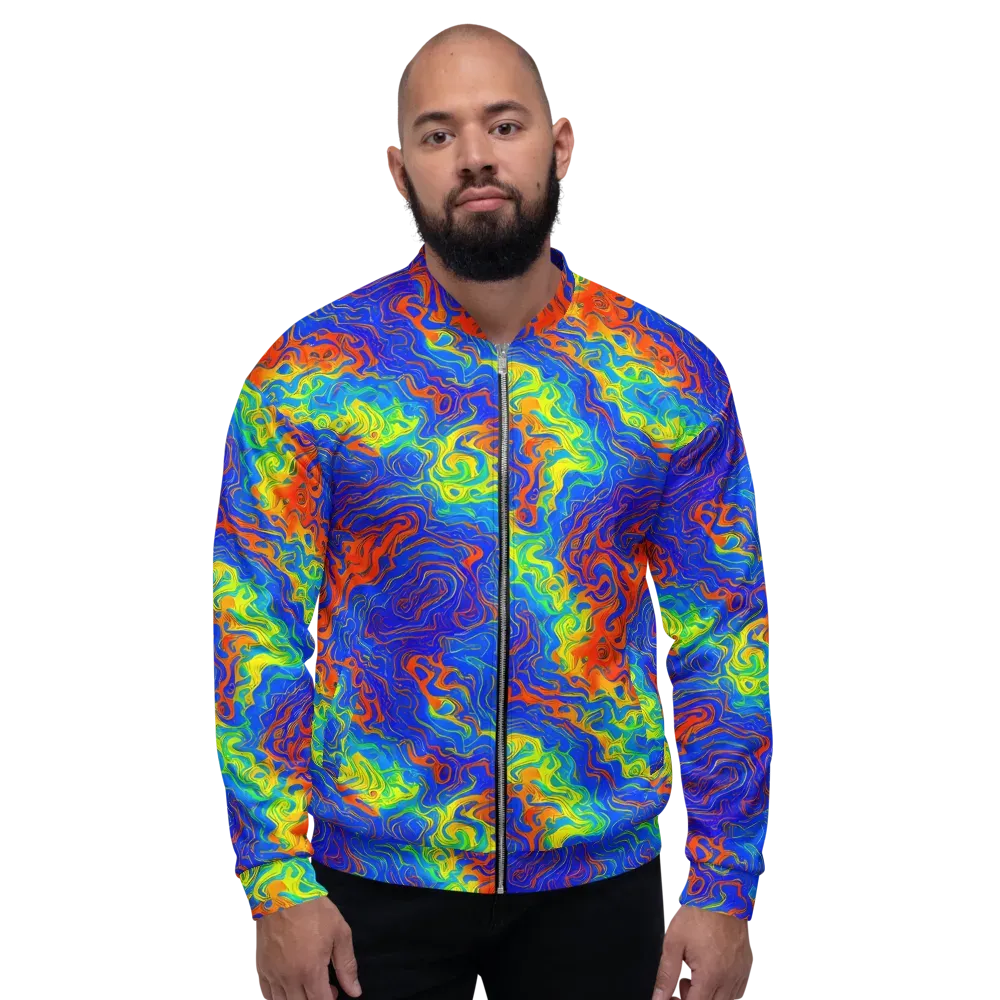 Blue Heatwave on Bomber Jacket — Front