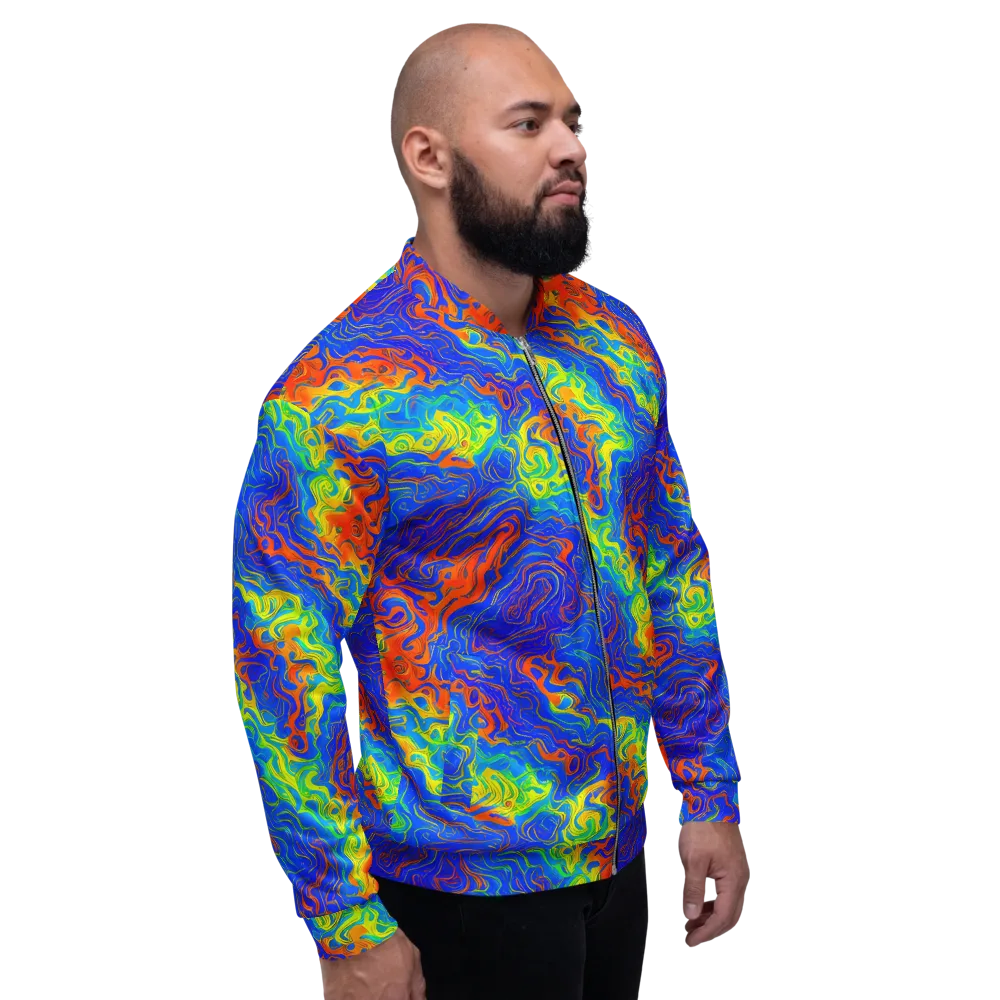 Blue Heatwave on Bomber Jacket — Right