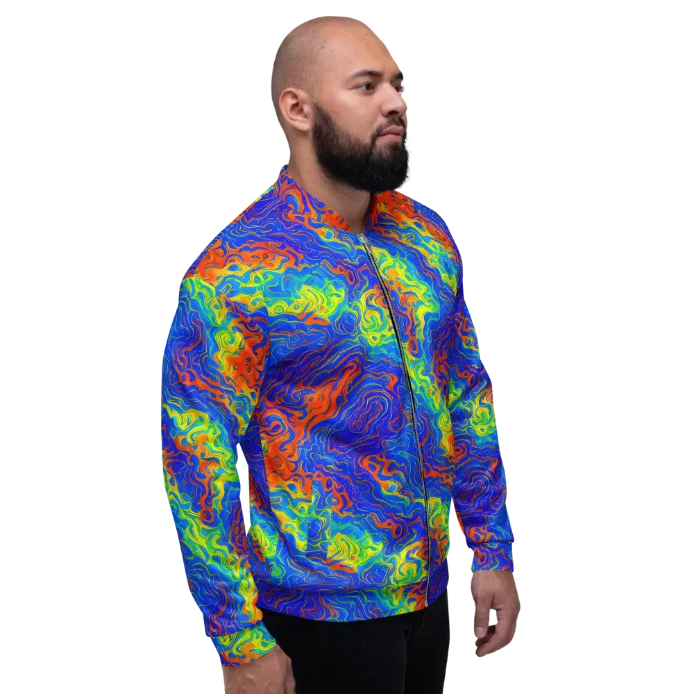 Blue Heatwave on Bomber Jacket — Right