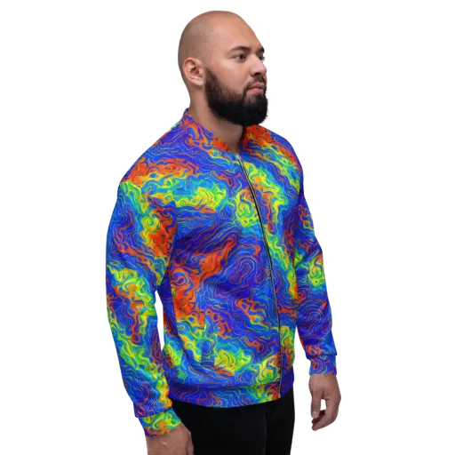 Blue Heatwave on a Bomber Jacket