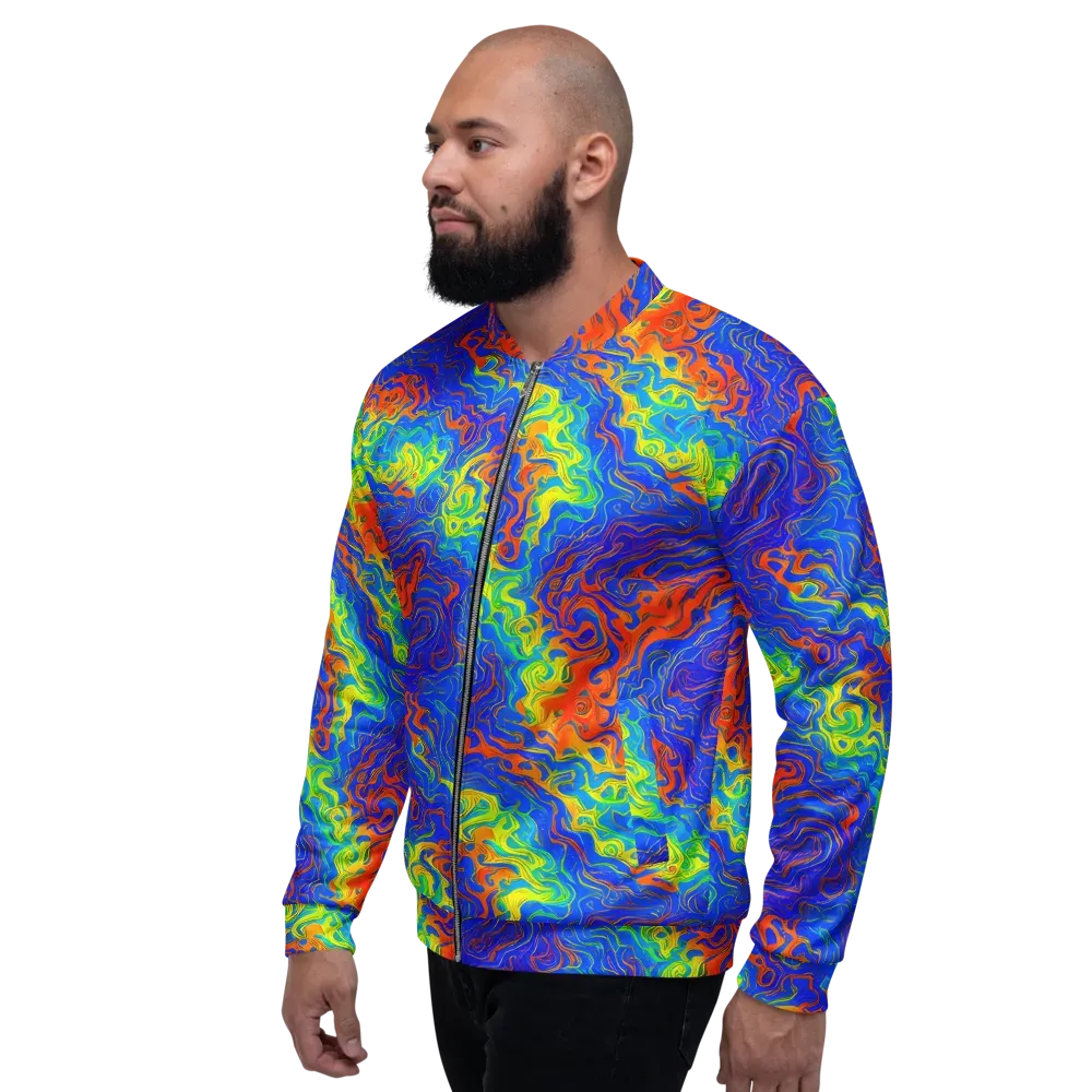 Blue Heatwave on Bomber Jacket — Left