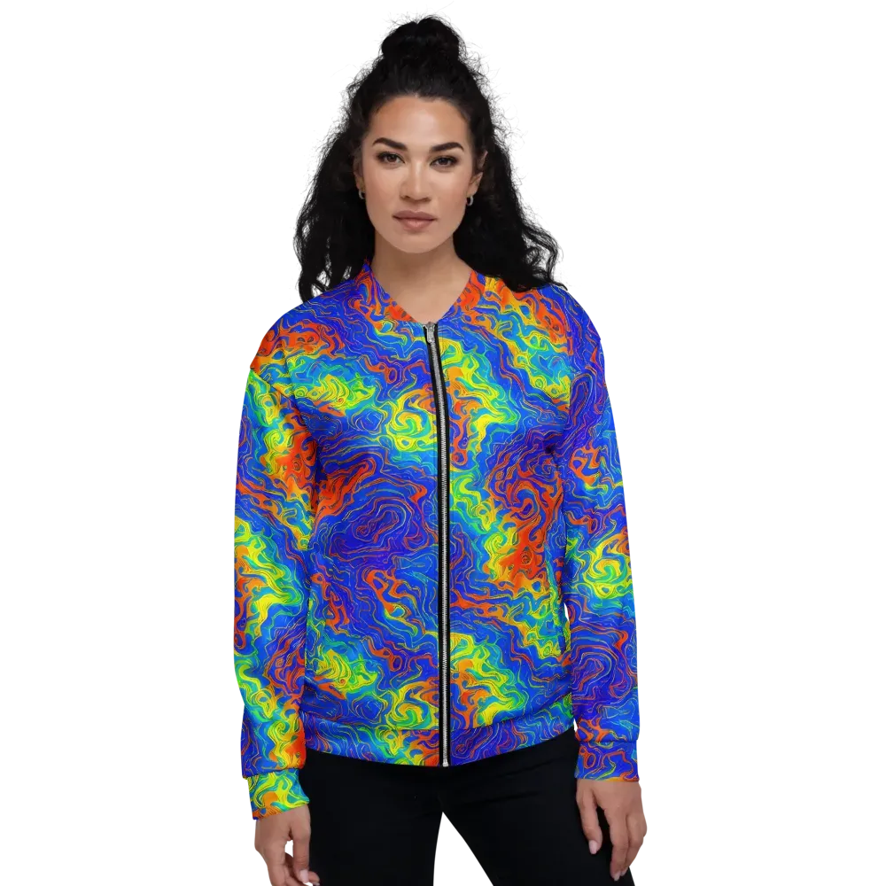 Blue Heatwave on Bomber Jacket — Front