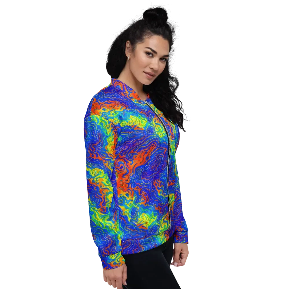 Blue Heatwave on Bomber Jacket — Right