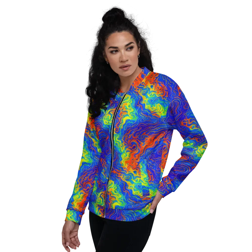 Blue Heatwave on Bomber Jacket — Left