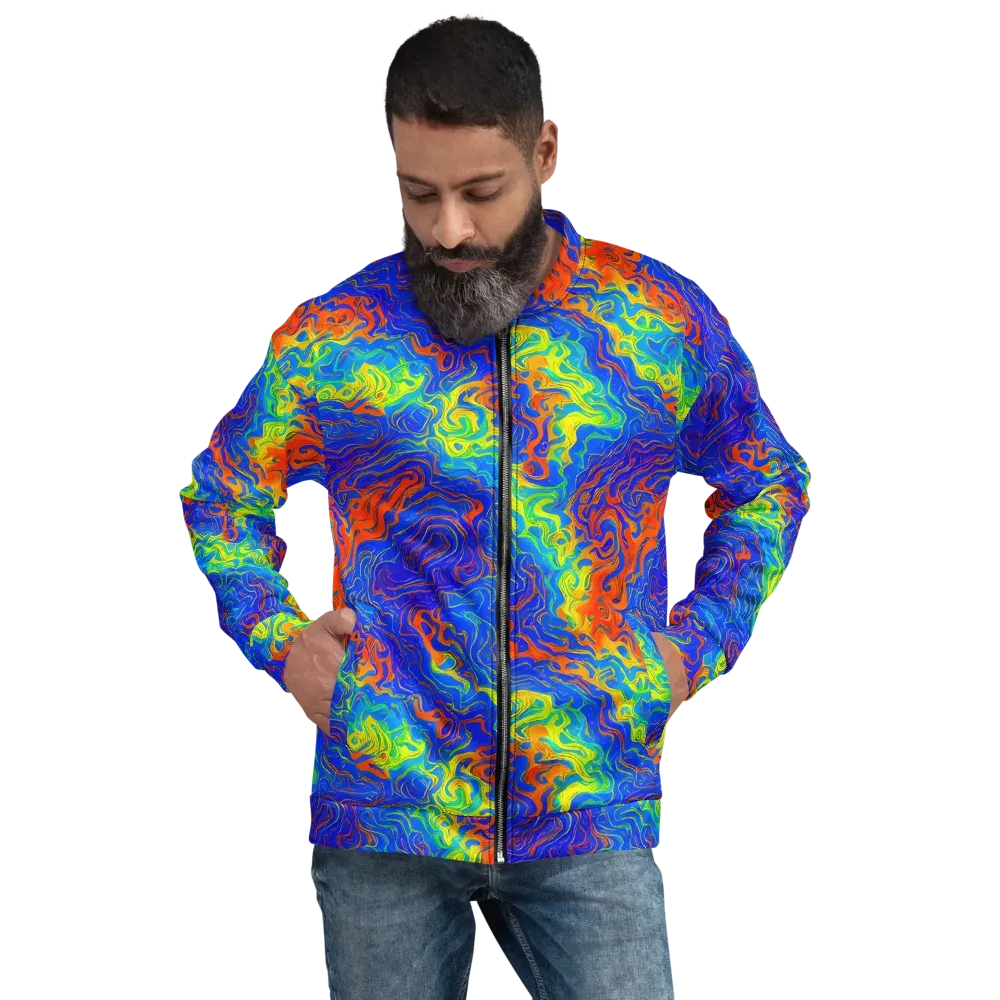 Blue Heatwave on Bomber Jacket — Front